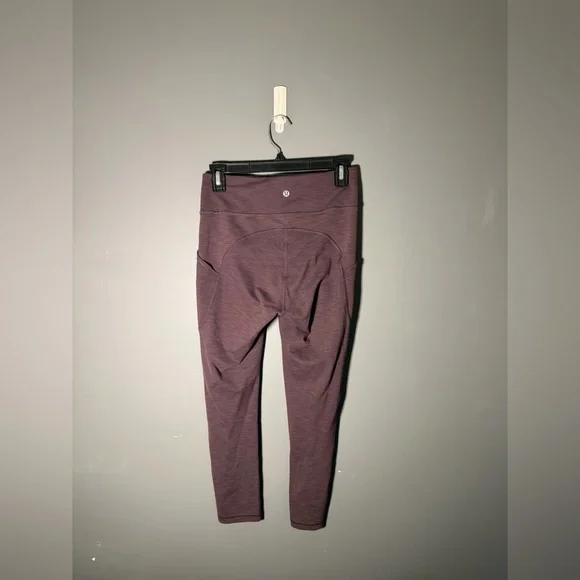 Lululemon Invigorate High-Rise Crop 23” Leggings Size 6 Heathered Black Currant - Picture 4 of 5